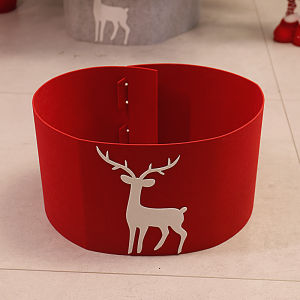 Christmas Tree Skirt Wool Felt Decorative Christmas Scene Arrangement Fence Foot Cover Christmas Tree Mat White Tree Dress