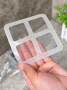 แผ่นรองท่อ แผ่นปิดฝาท่อ แผ่นแปะท่อระบายน้ำ(1แพ็ค 10ชิ้น)รุ่นไฟเบอร์กลาสตาข่าย สติ๊กเกอร์ตาข่าย สติกเกอร์กรองท่อระบายน้ํา