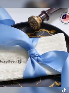 LAZY BEE 5 meter Light Blue Mist Aqua Tropic BlueBird Luxury Premium Double Faced Satin Ribbon Wholesale Ribbons Hair Bow Wedding Perkahwinan Borong Reben Kain Hantaran Gift Wrap Party Decoration Big Riben Ribon Florist Bouquet Packing Door Gift Goodies