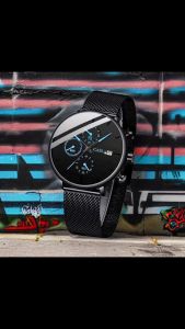 Jam Tangan Pria Murah Promo Jam Tangan Pria Tali Jaring Kalender Kuarsa Pelajar Jam Tangan Paduan Tali Kulit Grosir