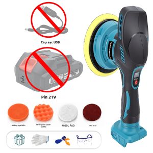 Máy Đánh Bóng Ô Tô Không Dây HIPPCRON Máy Chà Nhám Đa Chức Năng Nhẹ Để Đánh Bóng Kim Loại Làm Sạch DIY - Không Bao Gồm Pin