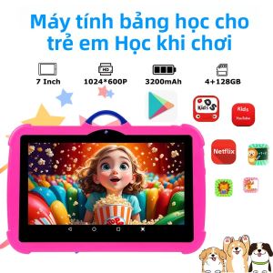 Máy Tính Bảng 7 Inch Cho Trẻ Em Với Chức Năng Kiểm Soát Của Phụ Huynh Hệ Điều Hành Android 14.0 Bộ Nhớ 4GB+128GB WiFi 5G Camera Kép Máy Tính Bảng Học Tập Dành Cho Trẻ Em Món Quà Giáng Sinh Tuyệt Vời Nhất