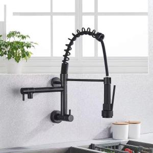KOTOT 304 Stainless Steel Wall Mounted Pull Out 2 in 1 360° Rotate Kitchen Faucet