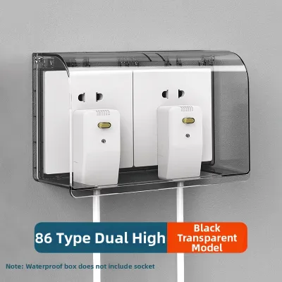 Ultra-Thin 86-Type Waterproof Cover Adhesive Bathroom Socket Splash Proof Box Transparent Power Protection Cover for Toilet