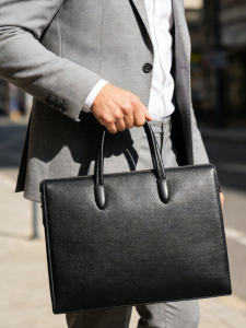 BOLIAO | First Layer Leather Mens Biometric Unlock Briefcase Handbag