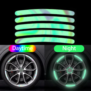Reflective Car Wheel Sticker Tire Hub Colorful Sticker Strips Reflective Strip Tape for Safety Night Driving for Car Motorcycle Styling Accessories