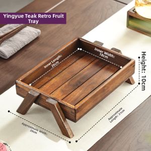 YILI | Vintage New Chinese Style Wooden Snack and Fruit Tray