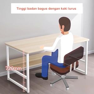 Animacos Meja kantor Meja komputer meja kerja meja belajar Meja Meja rias persegi panjang Meja kamar tidur sederhana Dengan partisi(A150 120cm✖45cm)