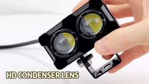 (Dikirim Dari Jakarta) Lampu LED Sorot 2 Mata 12-24V - Spotlight Motor Mobil Universal Laser Fog Lamp Waterproof IP67 (Cahaya Putih/Kuning)