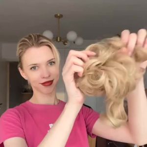 Synthetic Hair Buns Curly Wavy Ponytail Hair Scrunchies with Elastic Rubber Band Messy Hair Bun Hair Pieces For Women Girls