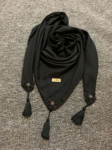 JILBAB SEGIEMPAT VOAL TASSEL BUNGA SARAH CLARISSA TERBARU