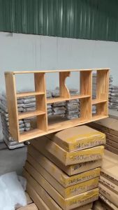 Kệ sách treo tường ngang 120cm Cao 63cm gỗ cao su