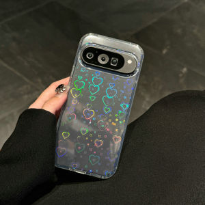 เคสโทรศัพท์แบบโปร่งใสเลเซอร์รูปหัวใจเล็ก ป้องกันการตกหล่นสำหรับ Google Pixel 9 pro 8 pro 7 pro 6 pro 5 pro 4 pro 3 pro 2 pro 1 pro