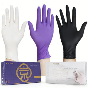 10/50/100/200pcs disposable pure nitrile gloves used for tattoos hairdressing kitchen food processing cleaning 3 colors