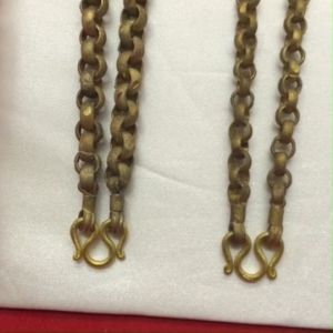 สร้อยคองานดิบทองเหลืองลายผ่าหวายกลม ความยาว 24 30 นิ้ว งานดิบไม่ได้ชุบ ทองเหลืองโบราณ พร้อมส่ง