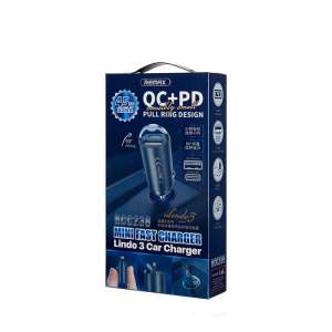 Remax RCC238 Lindo III Series 45W PD TypeC + QC USB Port Super Fast Charge Car Charger For iP Samsung Huawei Oppo