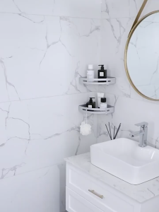 [SG Stock]Aluminum Wall Hangings Shower Shelf Kitchen Bathroom Storage Free Punching Table Space Toilet Storage Rack