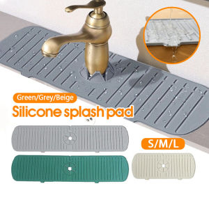 Kitchen Faucet Splash Pad Sink Water Barrier Kitchen Countertop Protector Draining Pad Bathroom Sink Splash Guard Adjustable Faucet Splash-proof Silicone Pad No Water Accumulation Sink Mat