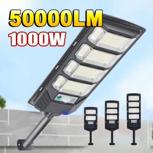 Đèn LED Năng Lượng Mặt Trời 50000LM 1000W/800W/600W Đèn Cảm Biến Chuyển Động Ngoài Trời Đèn Sân Vườn Mạnh Mẽ Đèn Chiếu Sáng Đường Phố Chống Nước ABS Đèn Năng Lượng Mặt Trời Có Điều Khiển Từ Xa