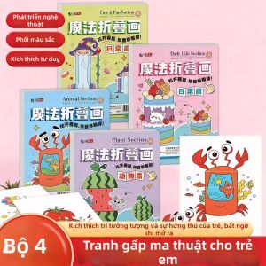 Sách Vẽ Gấp DIY Chủ Đề Động Vật Hoạt Hình Và Cây Cỏ Trò Chơi Giáo Dục Cho Trẻ Em