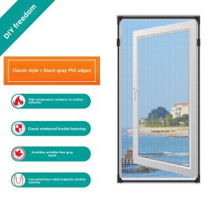 Magnetic Suction Diamond Net Anti-Mosquito Self-Installed Car Window Shade Velcro Simple For Home Magnet Sand Curtain Self-Adhesive Dustproof Window