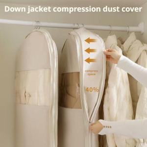 Compressed Dust Cover Wardrobe Clothes Dust Bag Household Visible Transparent Window Hanging Clothes Bag With Zipper