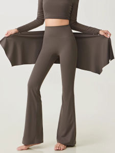 One-piece Butt Covering Yoga Pants for Pilates High-waist Buttocks Lift Tapered Leg