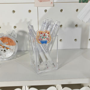 Transparent Stationery Storage Box Compartment Pen Holder Student Desktop Office Station Storage Minimalist Good-looking Storage Rack