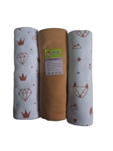 3 pcs bedong pernel bayi bedong motip ukuran 110x90