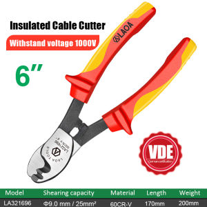 LAOA | LAOA Insulated Cable Cutter Professional 1000V Wire Stripping Pliers Heavy-Duty Multi-Tool for Motorcycle Repair Tools