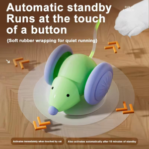 Intelligent Electric Mouse Cat Toy for Interactive Playtime with Obstacle Avoidance Silent Charging 1.5H Battery Life