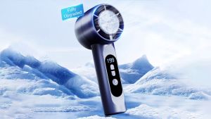 พัดลมพกพาขนาดเล็ก WR WonderRise ความเร็วสูง เซมิคอนดักเตอร์เครื่องทำความเย็นอากาศ พร้อมแผ่นน้ำแข็งสำหรับประคบเย็น ชาร์จ USB พัดลมขนาดเล็กพร้อมแบตเตอรี่ความจุสูง