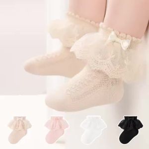 2Pairs/set Child Socks For Girls Teenager Sweet Lolita Lace Bow Kids Princess Socks Summer Childrens Cotton Baby Toddler Sock