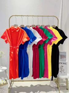 SJM DRESS KASUAL SIMPLE KATUN POPLIN LENGEN PENDEK FREE BELT WANITA 70