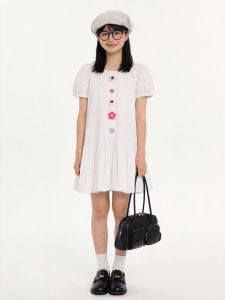 YOUDUO | New Summer Pure Cotton Puff Sleeve Dress