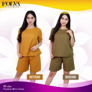 FOLVA Baju rumah wanita katun premium halus atasan setelan celana pendek
