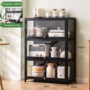 🔥Ready Stock🔥Display Cabinet Multi-Layer Acrylic Kitchen Storage Rack Dust-Proof Transparent Showcase Sideboard Shelf Storage Rack