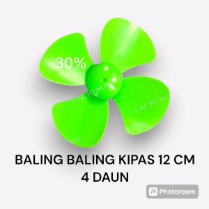 baling baling kipas bahan plastik ABS kuat kokoh berkualitas 12cm dinamo layangan 4 bilah