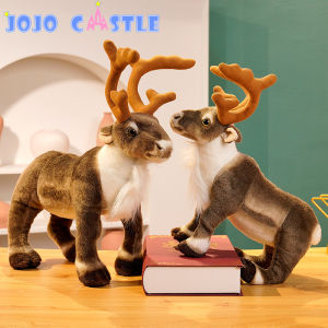 JOJO CASTLE 2025  Merry Christmas Gift Ideas for Kids Simulation Elk Plush Toy Xmas Elk Doll Christmas Stuffsd Toys Elk Plush ToysReindeer Doll Childrens Christmas Decoration Props 圣诞节礼物