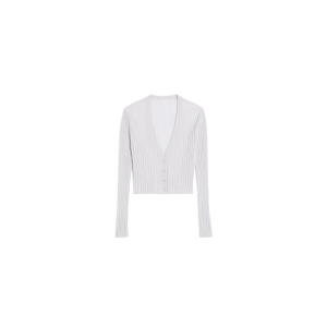 Zhao Lusi Same Style White V-neck Ice Silk Knitted Cardigan Top Womens Summer Thin Sun Protection Outwear Outerwear Office Cardigans