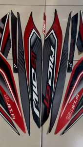 stiker striping yamaha mio gt 2013 hitam merah lis body standar berkualitas original