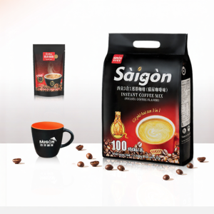 Saigon Cat Poop Coffee Flavor 100 Pack Three-In-One Instant Coffee Drinks Vietnamese Spray-Dried Coffee Beans in Bag