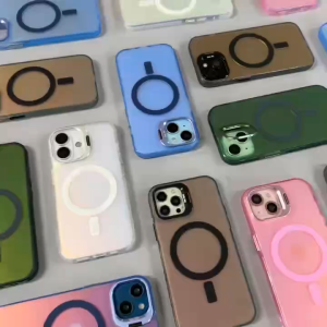 Feng เคสชาร์จได้ กล้องตั้งได้ ขอบสี สำหรับ ไอโฟน11 i12 12pro 12proMax i13 13pro 13proMax i14 14pro 14proMax i15 15pro 15proMax i16 16plus 16pro 16proMax