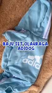 ADIDOG Set Baju + Celana Anjing Kucing - Kaos Olahraga Anjing Kucing - Pakaian Olahraga Hewan Peliharaan - Dog Cat Pet Clothes - Baju Hoodie Adidog