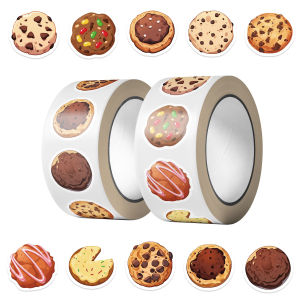 500PCS/Roll Cookie Roll Stickers Skateboard Laptop Luggage Scrapbook Cool Phone Sticker