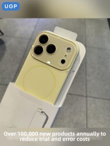 UGP | Large Glass Window Minimalist Yellow Magnetic Absorbent Premium Anti-Fall Silicone Female Phone Case