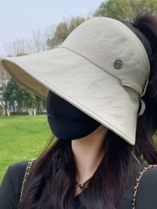 Mũ Lưỡi Trai Chống Nắng Cỡ Lớn Cho Nữ Mùa Hè Kiểu Dáng Mới Có Lỗ Rỗng Có Thể Thắt Đuôi Ngựa Che Mặt Chống Tia UV