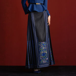 Slimming National Style Embroidered Modified Ma Skirt Spring New