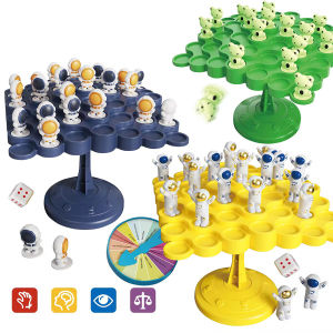 1pc- Balance Tree Board Game Astronauts Frog Balance Board Tabletop Party Funny Parent-Child Interactive Game Building Block Toy