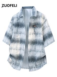 ZUOFEILI | Dyeing Breathable Cool Touch Mens Summer Shirt Short Sleeves
